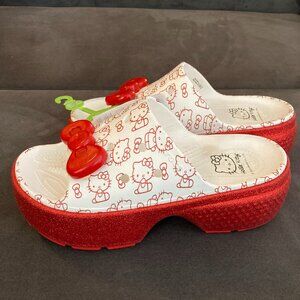 Hello Kitty Crocs Stomp Slides Size W11 New